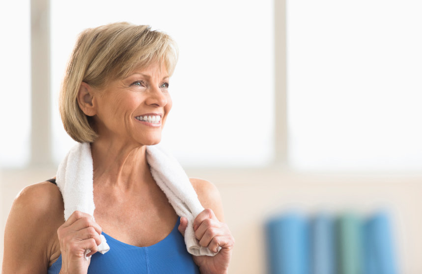 Mature Woman With Towel Around Neck